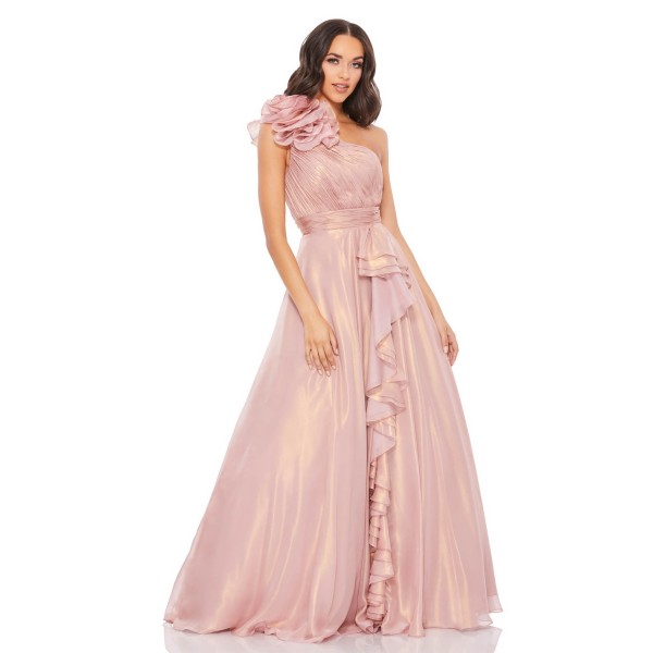 Glamorous Ruffled A-line Gown Dress