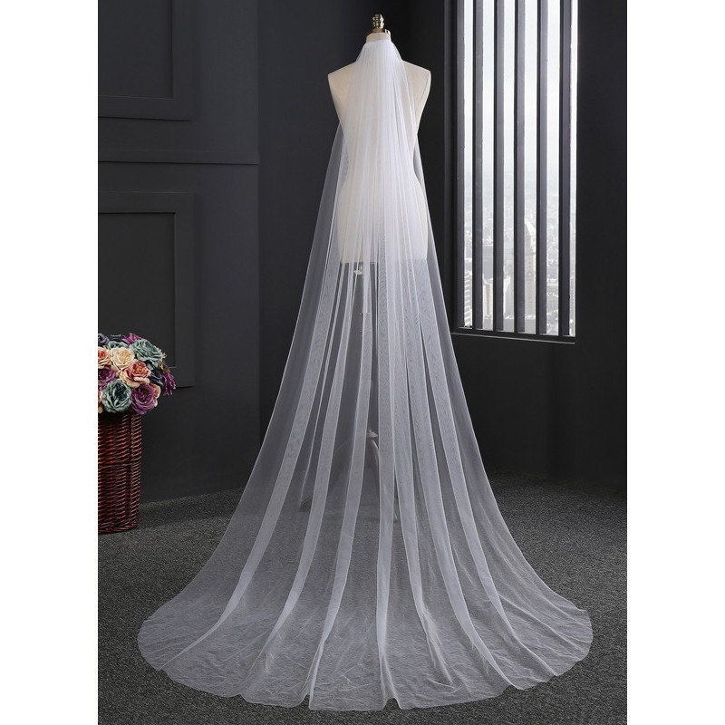 One-tier Cut Edge Cathedral Bridal Veils