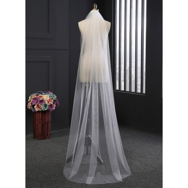 One-tier Cut Edge Chapel Bridal Veils