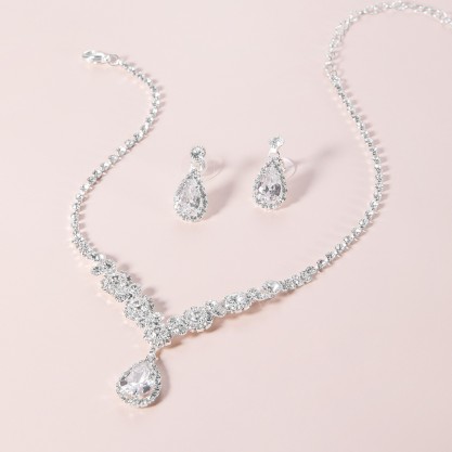 Ladies' Elegant Alloy With Drop Rhinestone Jewelry Sets For Bride