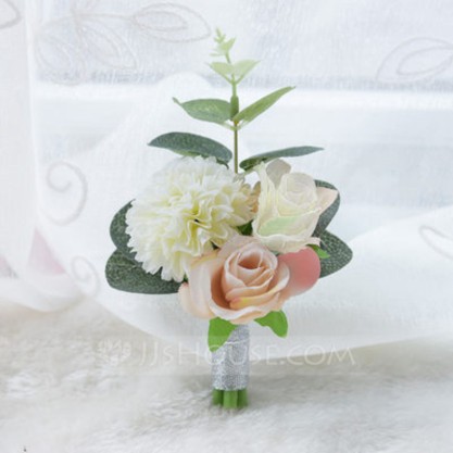 Free-Form Silk Flower Boutonniere (Sold in a single piece) -