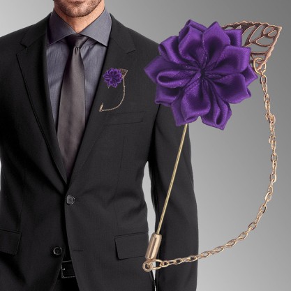 Romantic Free-Form Satin Boutonniere (Sold in a single piece) -