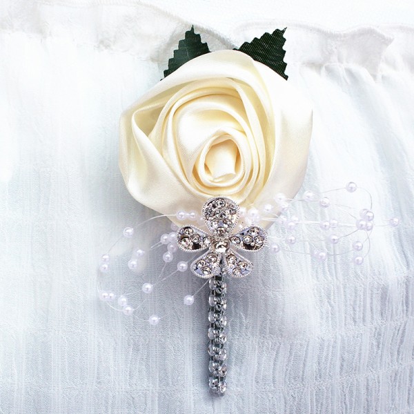 Classic Free-Form Satin Boutonniere (Sold in a single piece) -