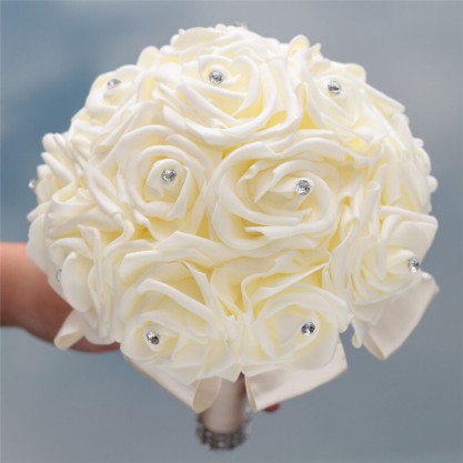 Round Foam Bridal Bouquets (Sold in a single piece) - Bridal Bouquets