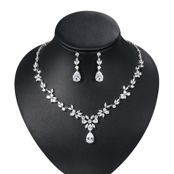 Ladies' Pretty Alloy With Drop Cubic Zirconia Jewelry Sets