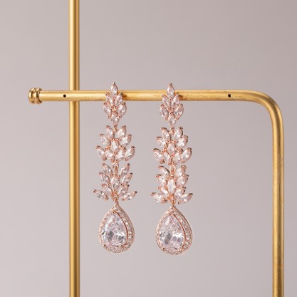 Ladies' Elegant Alloy With Irregular Cubic Zirconia Earrings