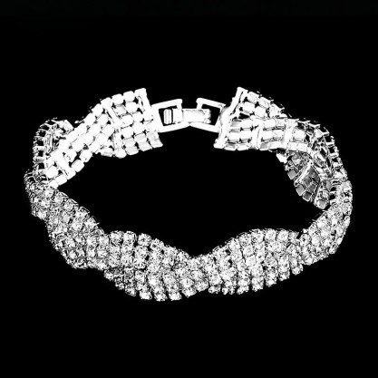 Ladies' Beautiful Alloy With Irregular Cubic Zirconia Bracelets