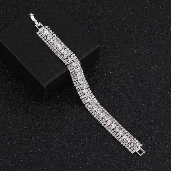 Ladies' Elegant Alloy With Irregular Rhinestone Bracelets