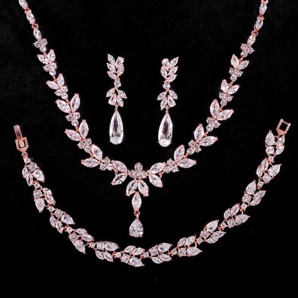 Ladies' Beautiful Alloy With Irregular Cubic Zirconia Jewelry Sets For Her