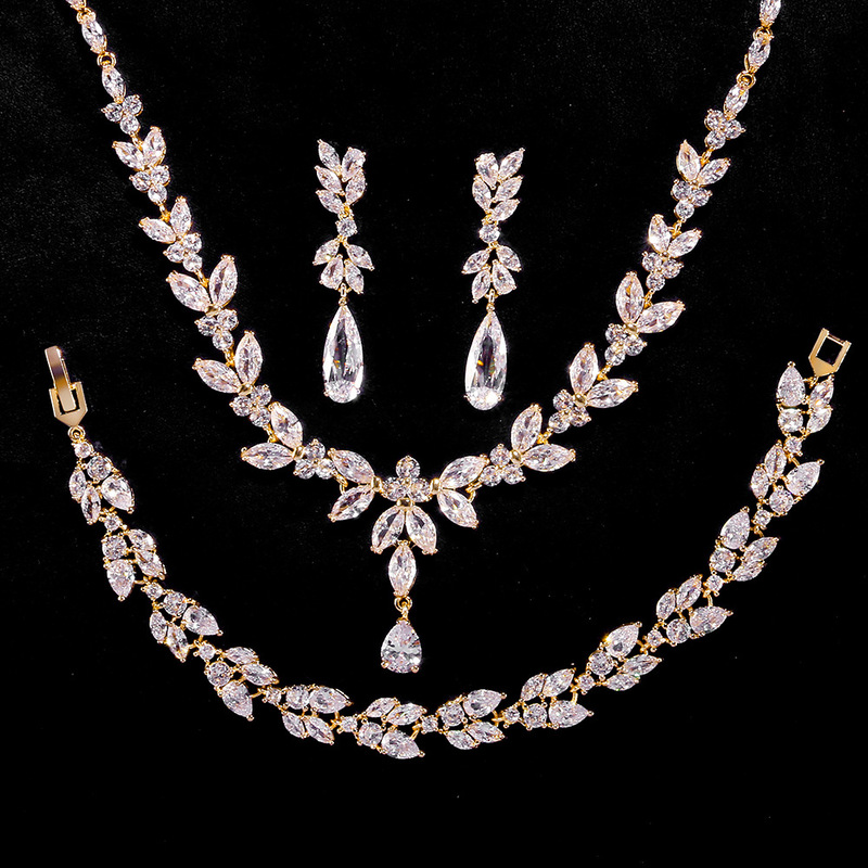 Ladies' Beautiful Alloy With Irregular Cubic Zirconia Jewelry Sets For Her