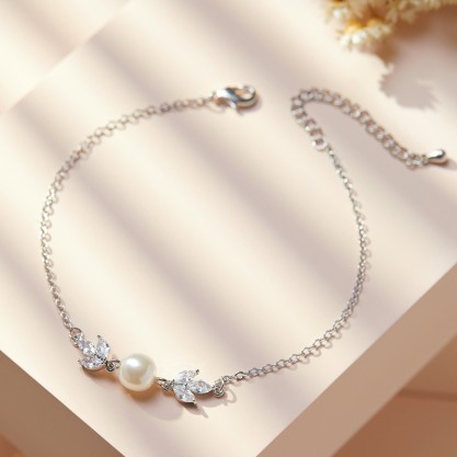 Ladies' Elegant Alloy With Irregular Cubic Zirconia Bracelets