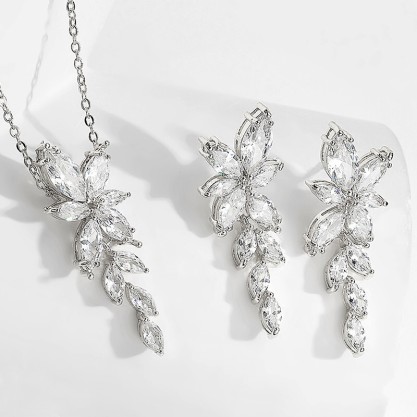 Ladies' Elegant Alloy With Irregular Cubic Zirconia Jewelry Sets