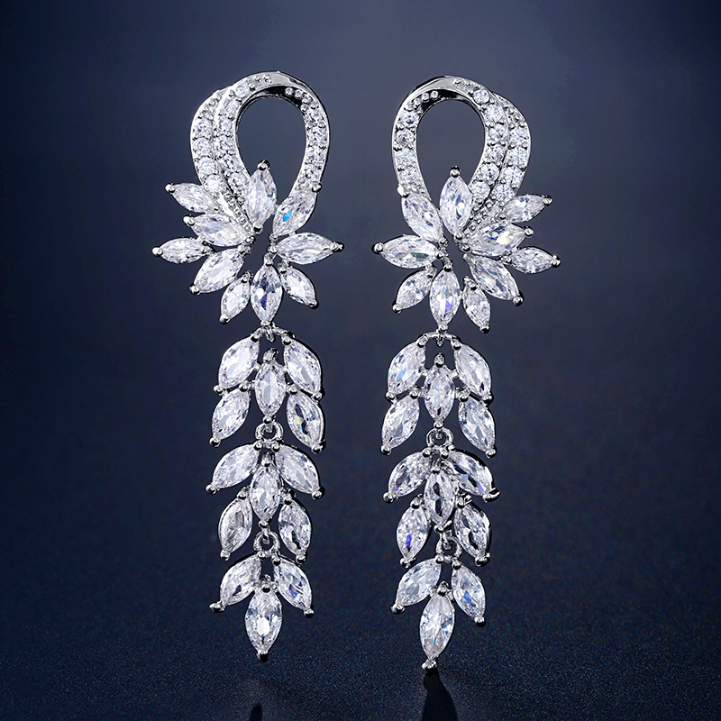 Ladies' Fashionable Alloy With Irregular Cubic Zirconia Earrings