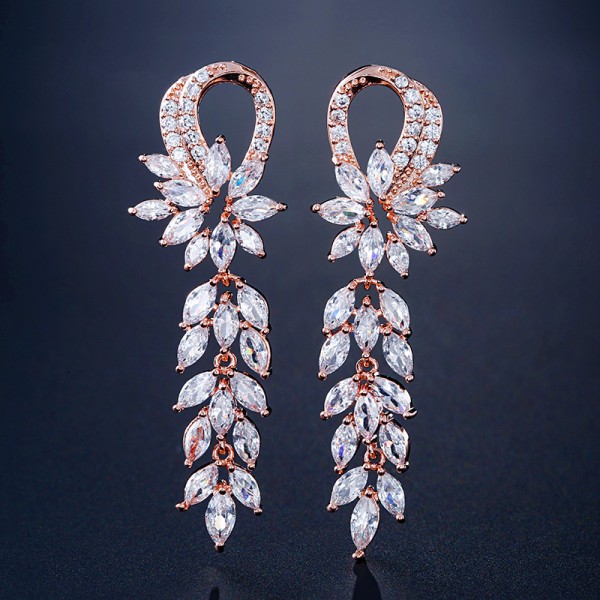 Ladies' Fashionable Alloy With Irregular Cubic Zirconia Earrings