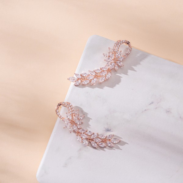 Ladies' Fashionable Alloy With Irregular Cubic Zirconia Earrings