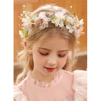 Flower Girl Tulle/Alloy/Sequin/Plastic Fenduchs With Lace/Flower/Sequin/Pearl