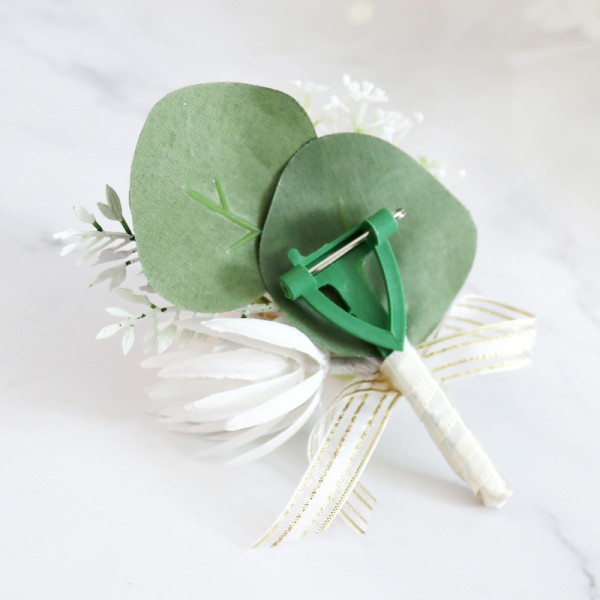 Elegant/Fascinating Free-Form Silk Flower Boutonniere - Boutonniere