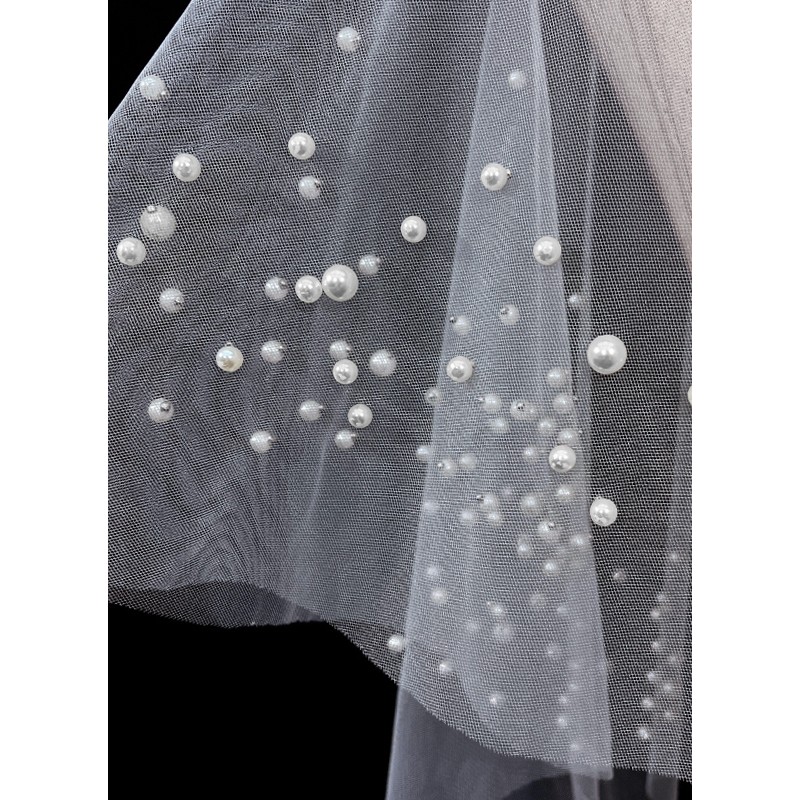 Flower Girl Tulle/Imitation Pearls Wraps With Beading