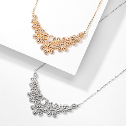 Elegant/Beautiful/Classic Alloy With Square Cubic Zirconia Necklaces