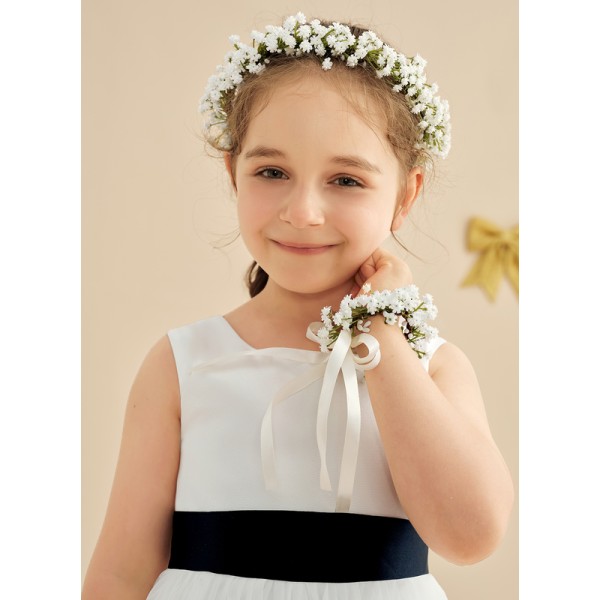 Flower Girl PU/Plastic Fenduchs/Wristband With Ribbons (Set of 2 pieces)