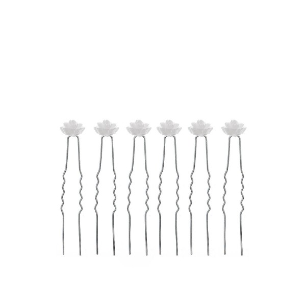 Flower Girl Alloy Fenduchs With Flower (Set of 6)