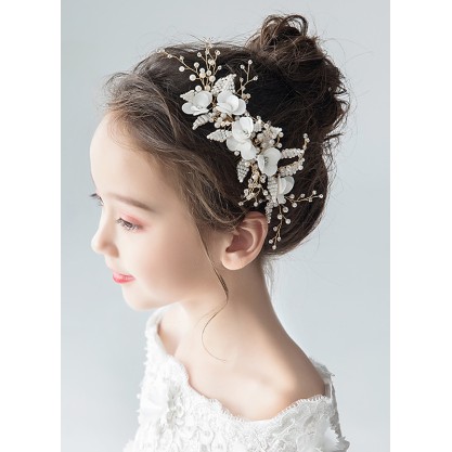 Flower Girl Polyester/Alloy/Imitation Pearls/Chiffon Fenduchs With Lace/Sequin/Faux Pearl (Sold in a single piece)