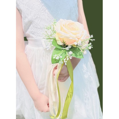 Flower Girl Polyester/Artificial Flower With Flower/Ribbons