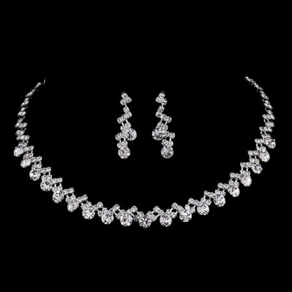 Ladies' Elegant/Beautiful/Classic/Pretty/Attractive Alloy With Round Rhinestone Jewelry Sets