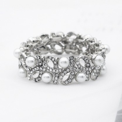 Beautiful/Charming/Attractive Alloy With Round Rhinestone/Imitation Pearls Bracelets