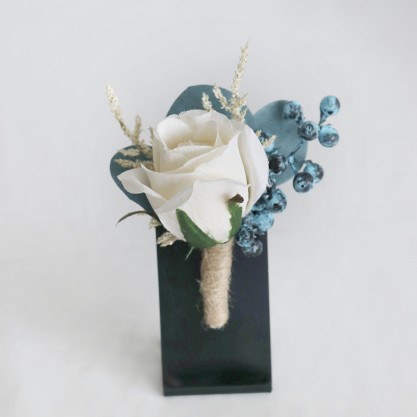 Free-Form Silk Flower Boutonniere -