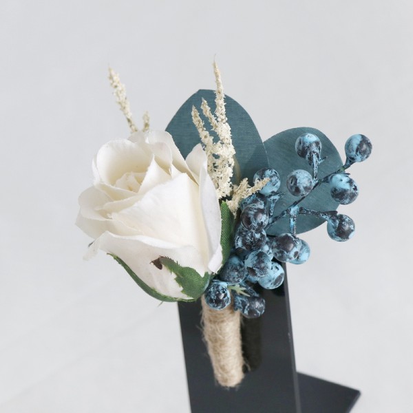 Free-Form Silk Flower Boutonniere -