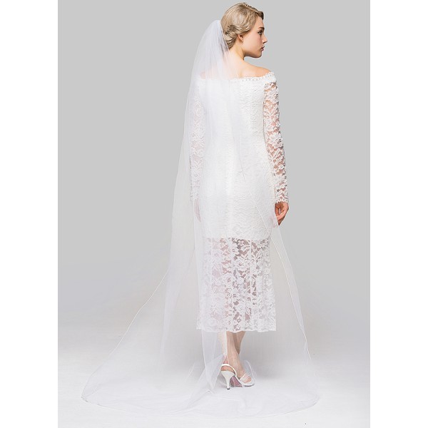 One-tier Pencil Edge Chapel Bridal Veils